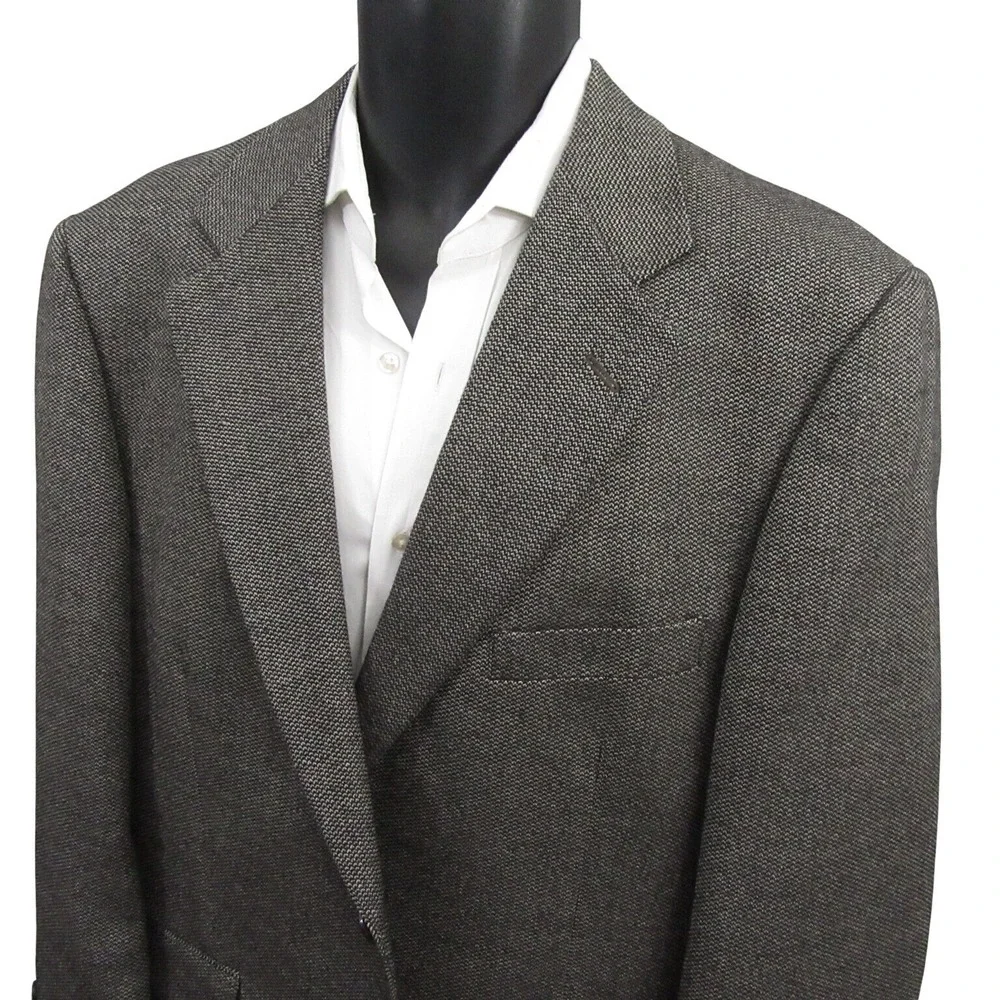 Oak Creek Sport Coat 42S Gray Birdseye Tweed Single Vent 100% Lambswool